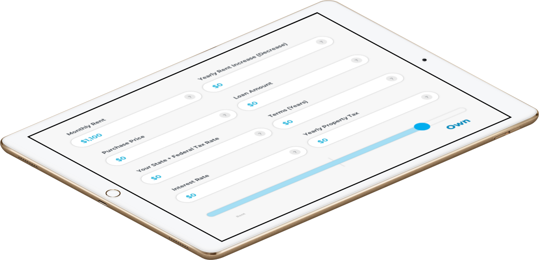 Easthigh Credit Union mortgage calculator on an iPad